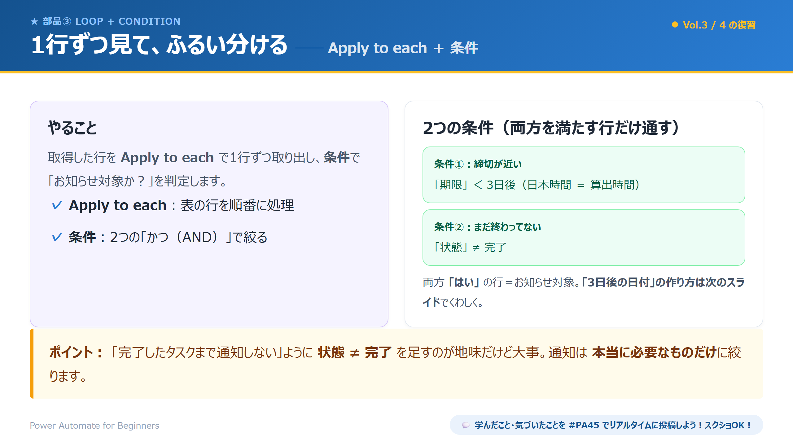 1行ずつ見て、ふるい分ける