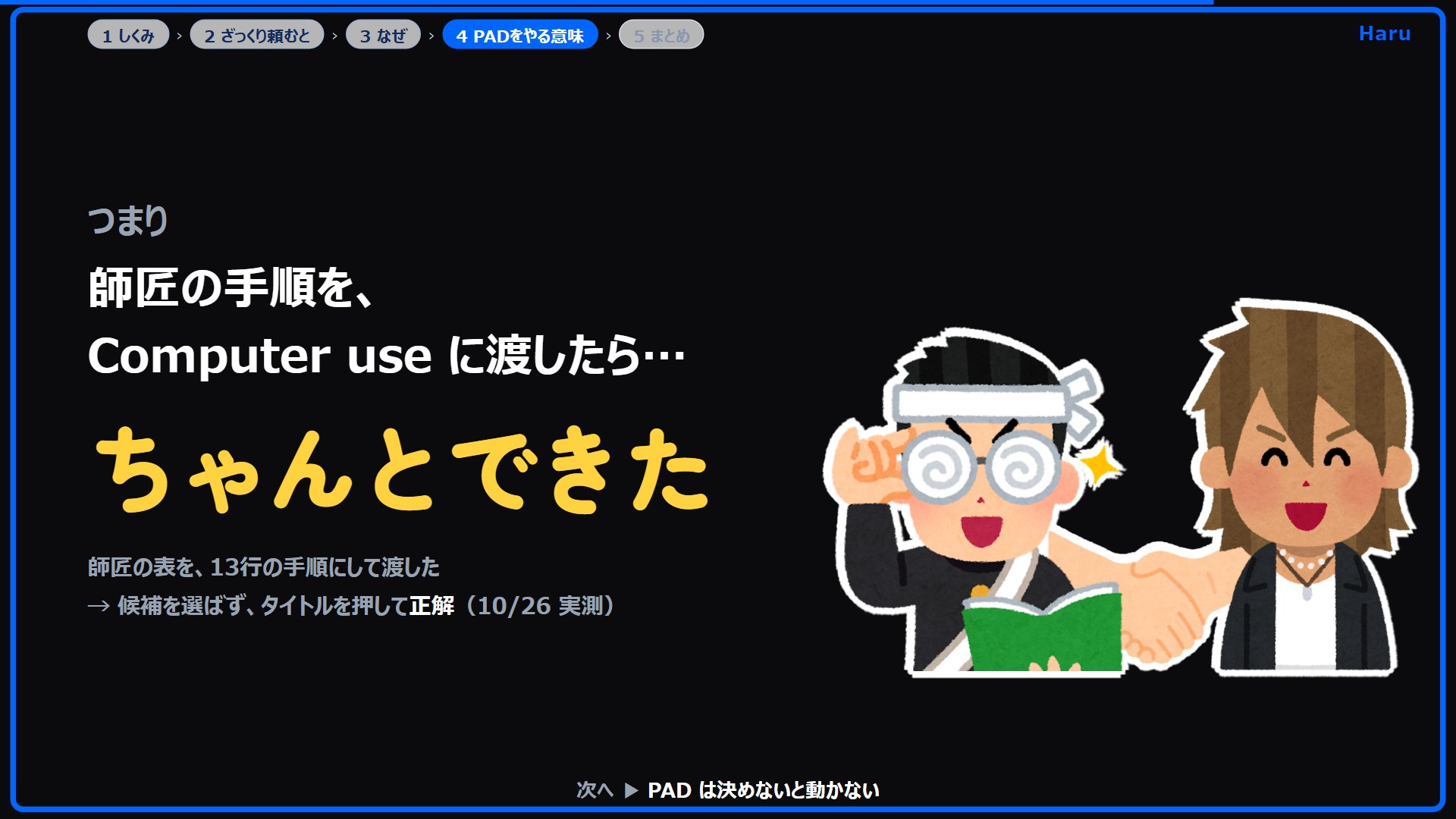 真面目くんとギャル男くんが握手している絵